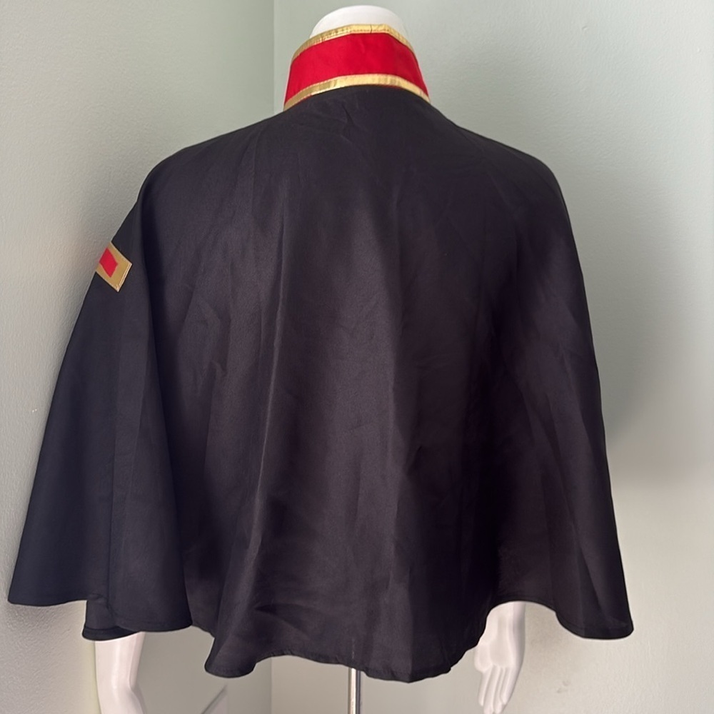 Cloak Cape Black Red Gold Cosplay Halloween Anime - Picture 3 of 8